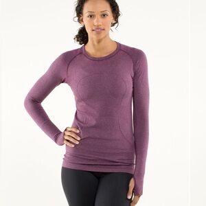 Lululemon Swiftly Tech Long Sleeve Heathered Plum Size 4 Style W3539S